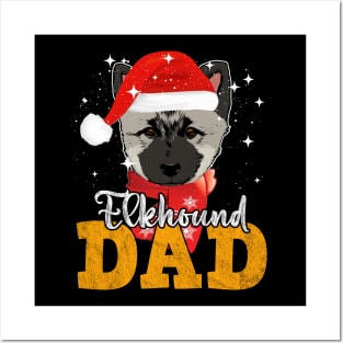 Norwegian Elkhound Dad Christmas Posters and Art